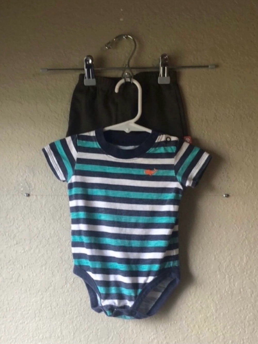 Bundle Set of Brown Shorts & Blue Short Sleeve Shirt Baby Boy Size 3-6 Months